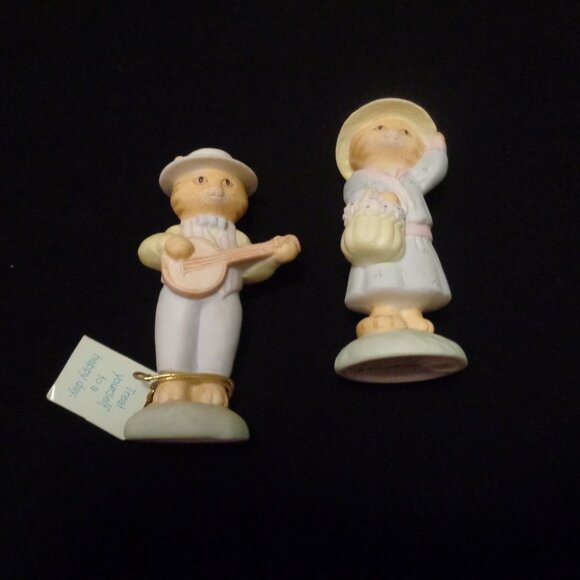 HALLMARK 1987 2 SMALL COUNTRY CATS FIGURINES - Picture 2 of 7